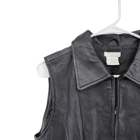 GNW Women's 100% Leather Full Zip Vest Jacket - L - Picture 2 of 6